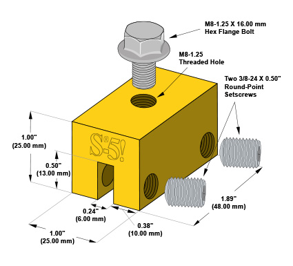 s5b_2 S-5-B Brass Utility Clamp Diagram