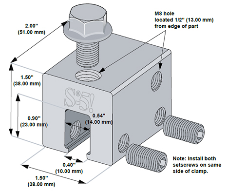 S-5-U-details S-5! S-5-U Utility Clamp Diagram